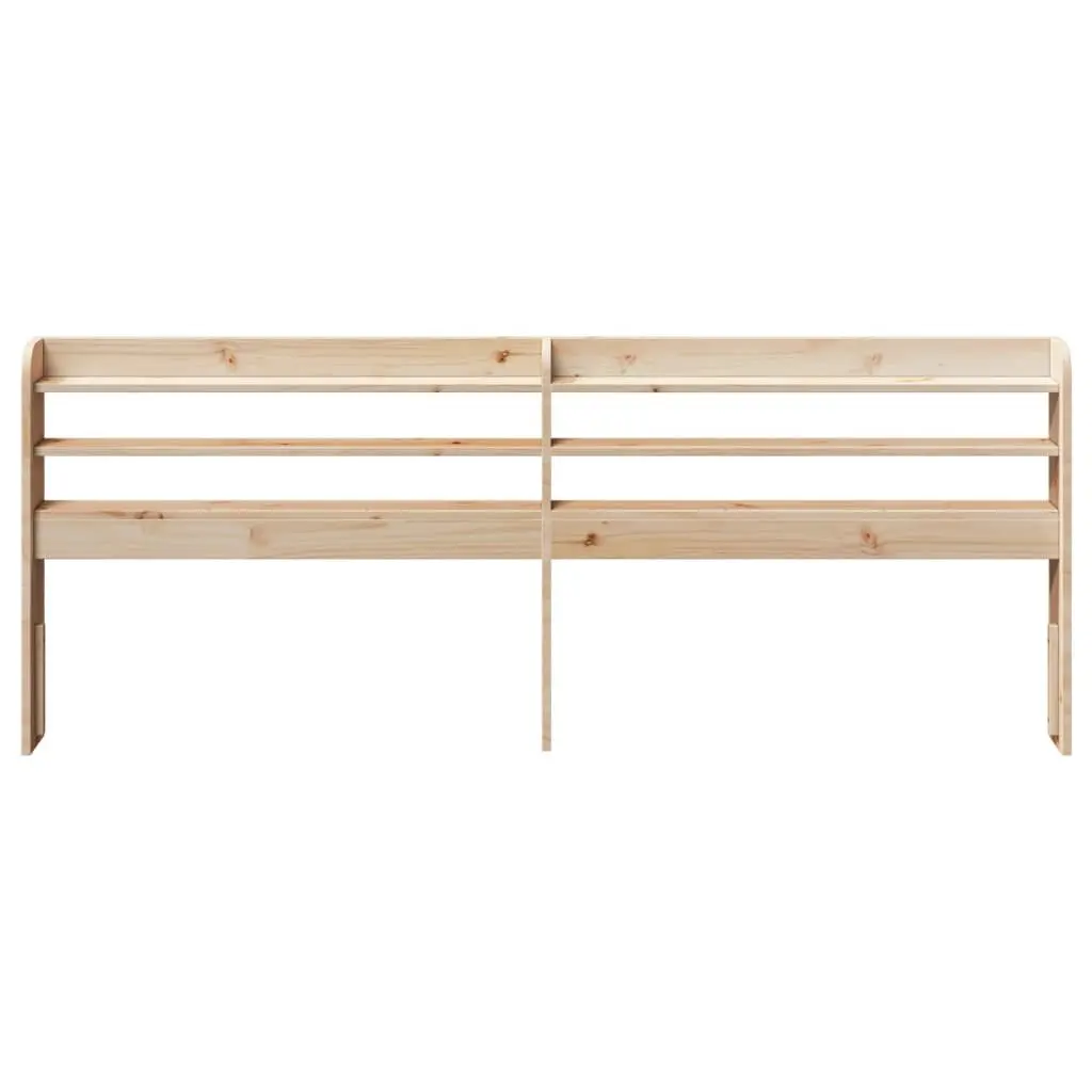 Solid Wood Pine Headboard with Storage Shelves