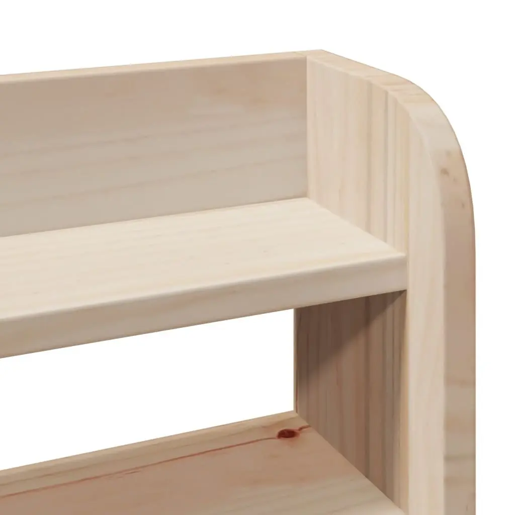 Solid Wood Pine Headboard with Storage Shelves