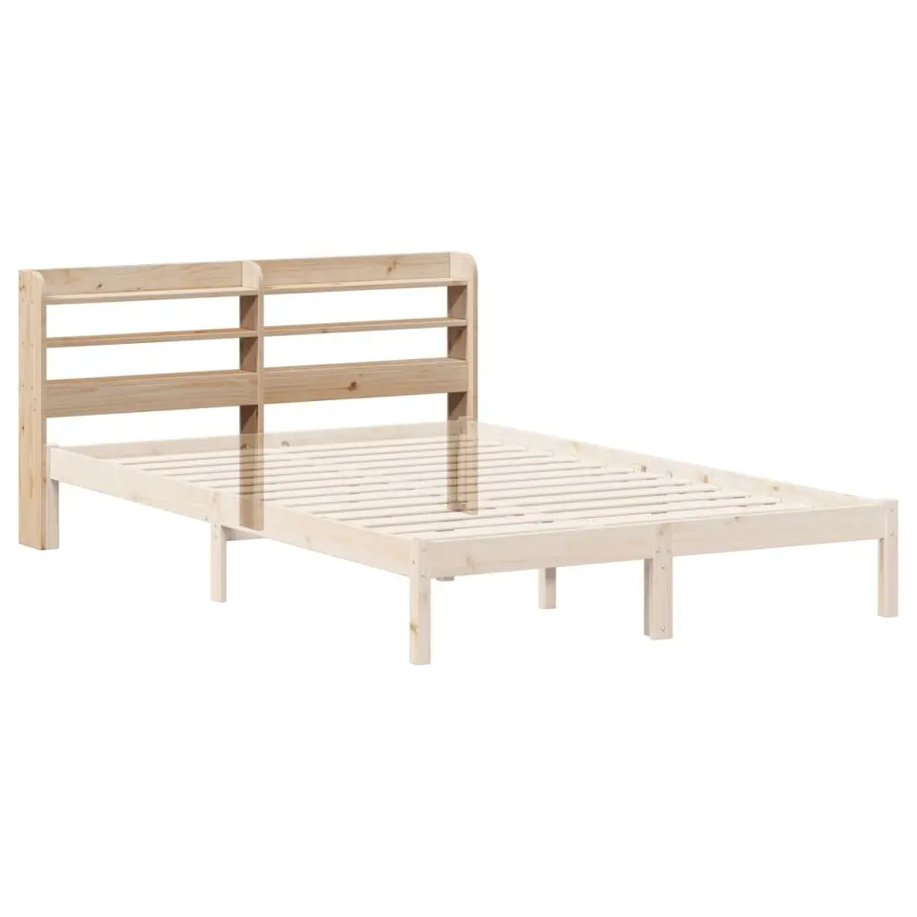 Headboard with Storage Shelves Freestanding 160 cm Solid Pine Wood