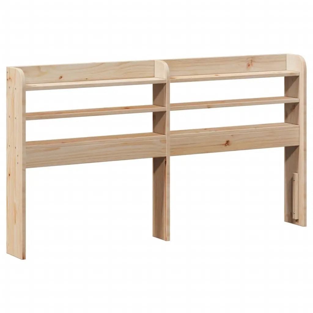 Brown Headboard with Storage Shelves 135cm