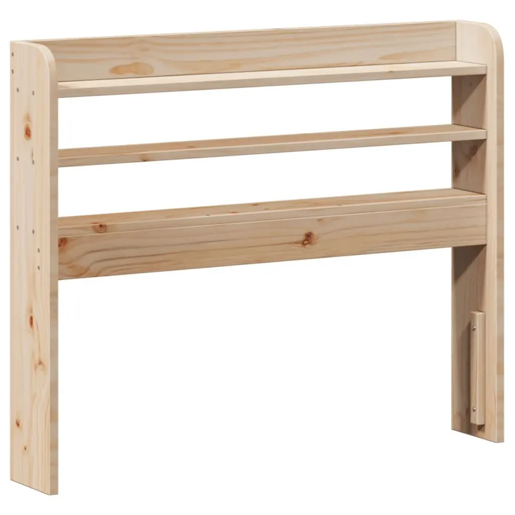 Solid Pinewood Headboard with Shelves 90 cm Brown