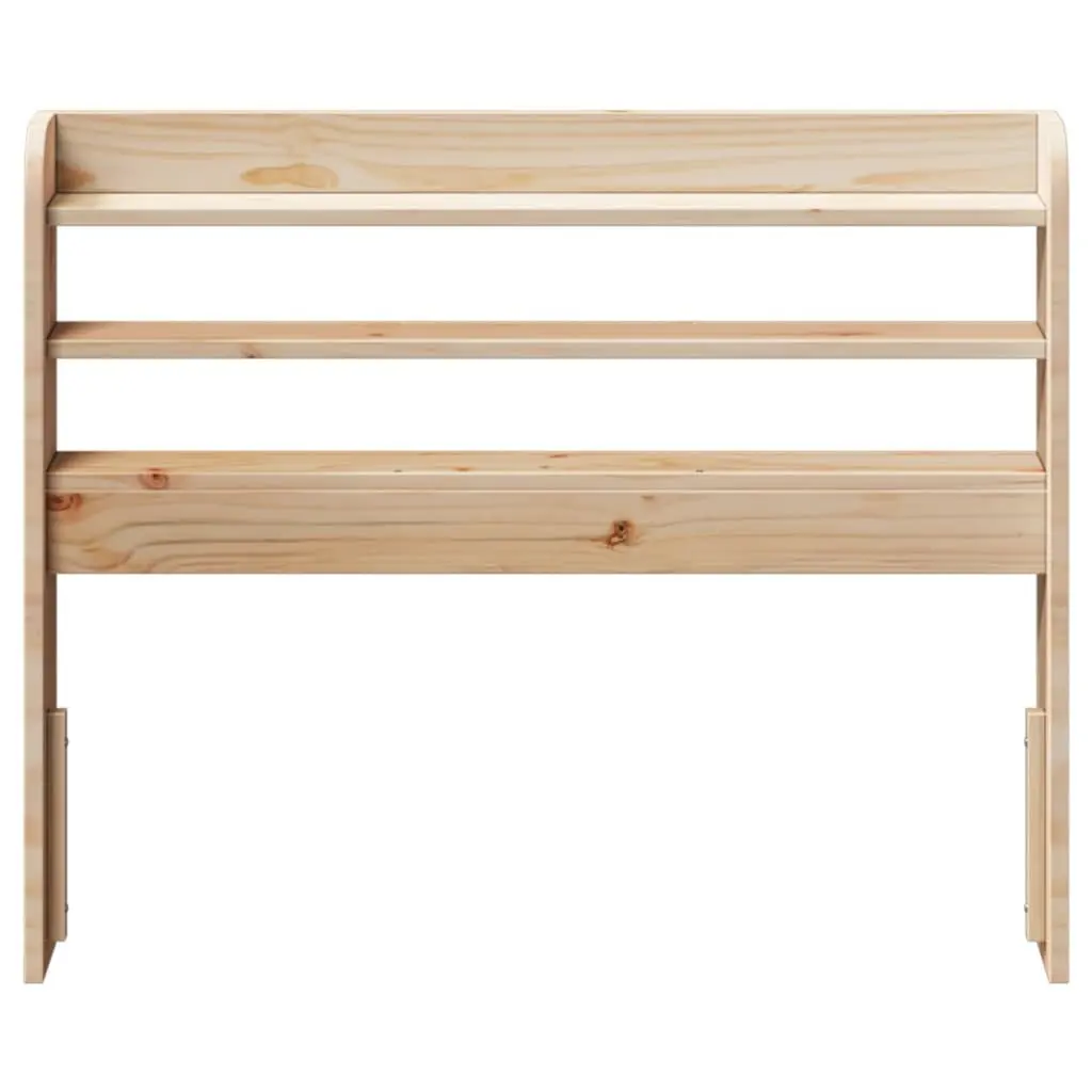 Solid Pinewood Headboard with Shelves 90 cm Brown