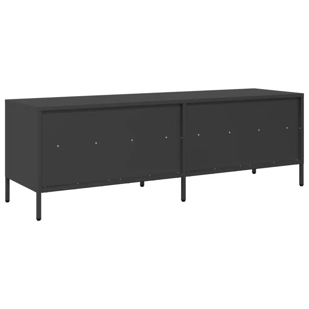 Industrial Style Black TV Cabinet with Storage Drawers