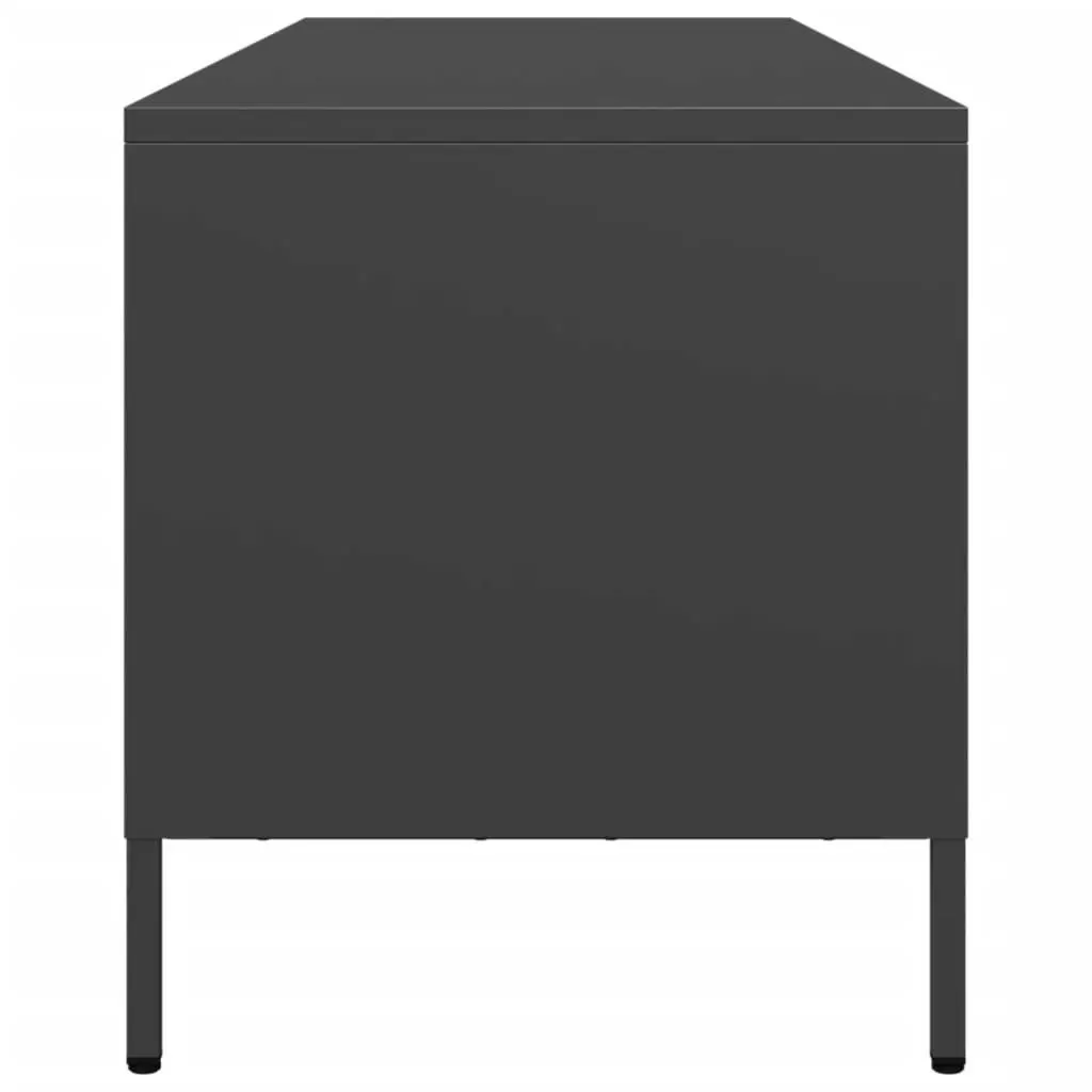 Industrial Style Black TV Cabinet with Storage Drawers