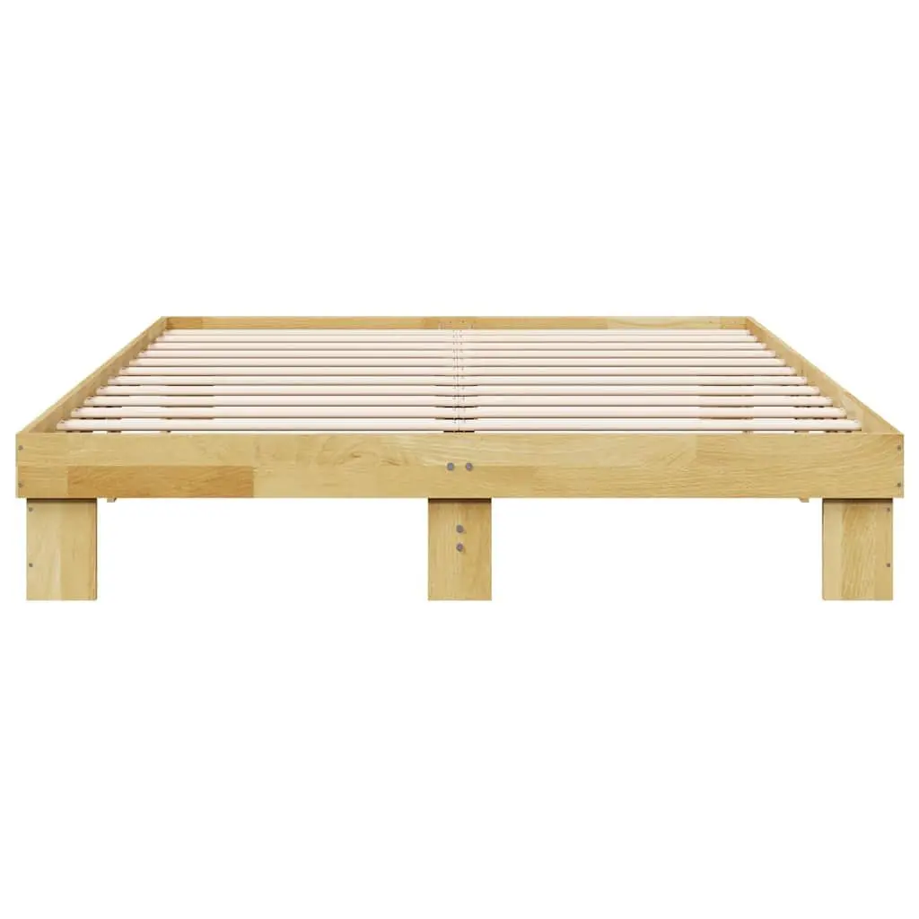 Oak Bed Frame 135x190 cm with Storage