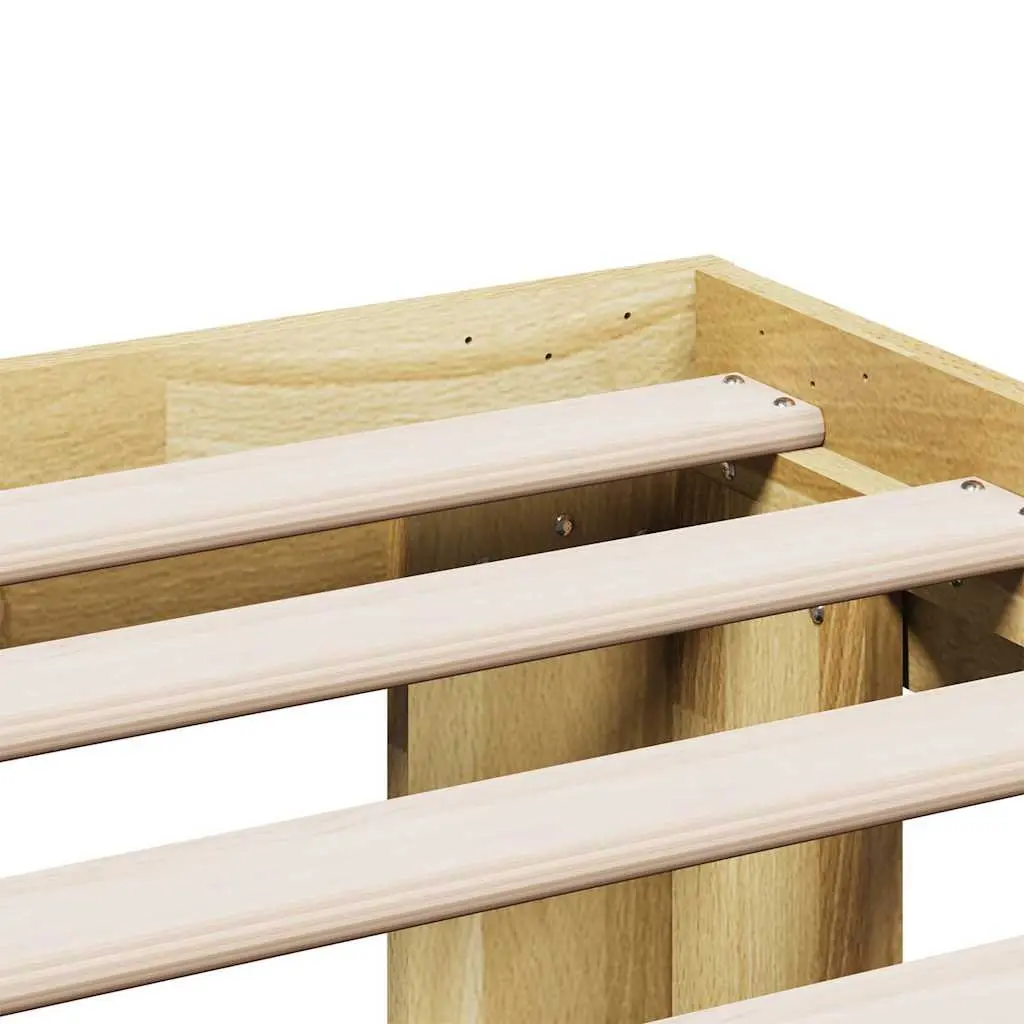 Oak Bed Frame 135x190 cm with Storage