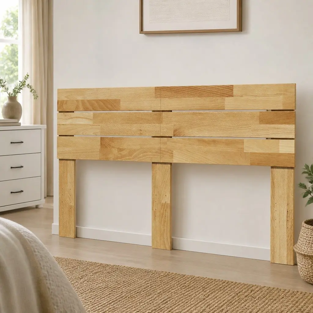 Solid Oak Brown Headboard 135 cm for Bed Frame