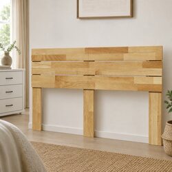 Solid Oak Brown Headboard 135 cm for Bed Frame