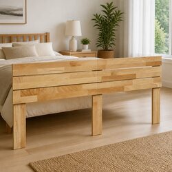 Elegant Solid Wood Oak Brown Headboard 180 cm