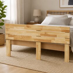 Solid Oak Brown Headboard 200 cm for Cozy Bedrooms