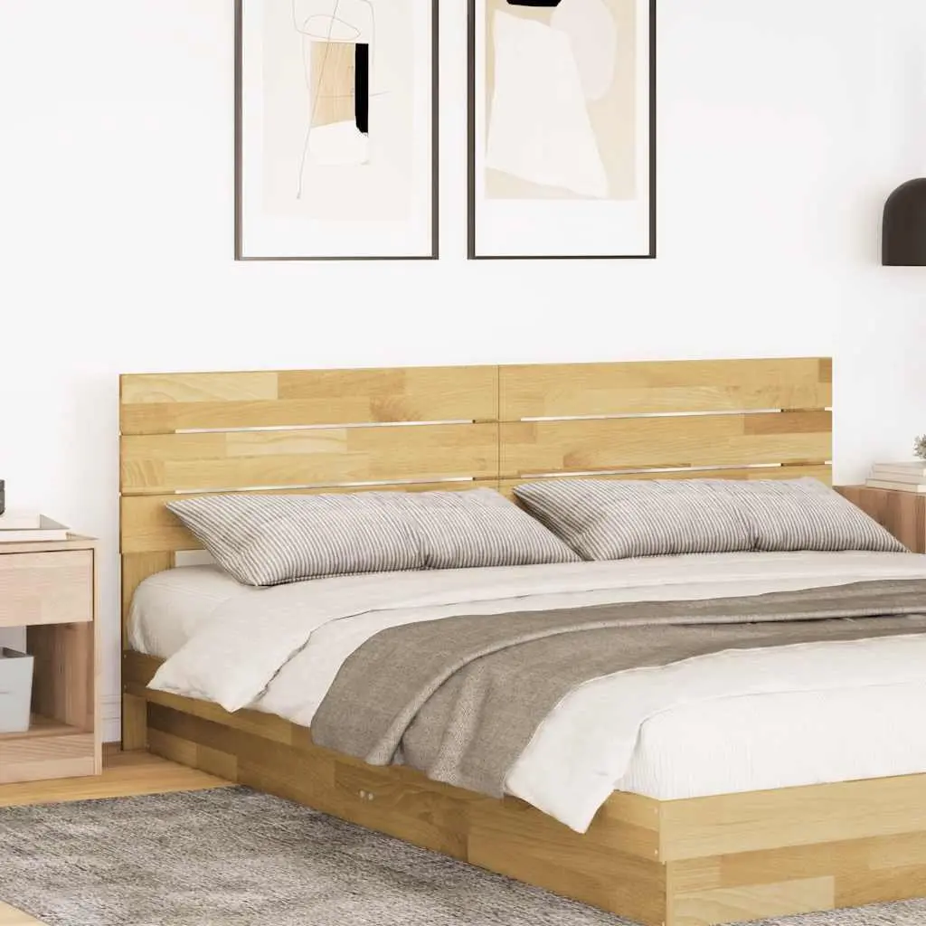 Headboard 200 cm Solid Wood Oak Brown Bedroom Bed Furniture Support Back Rest