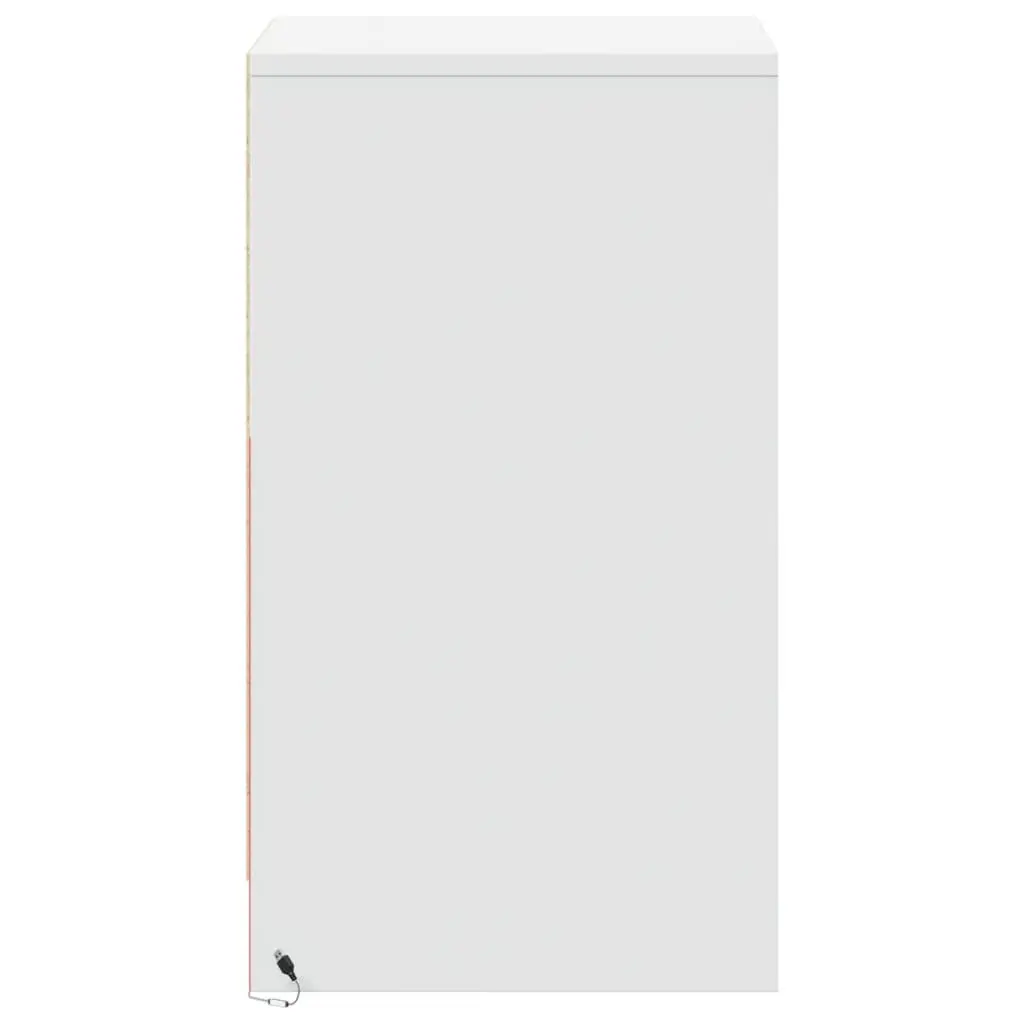 Bedside Cabinet White Engineered Wood with RGB LED Lights