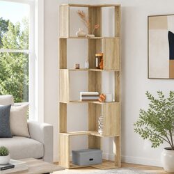5-Tier Corner Bookcase in Sonoma Oak Engineered Wood