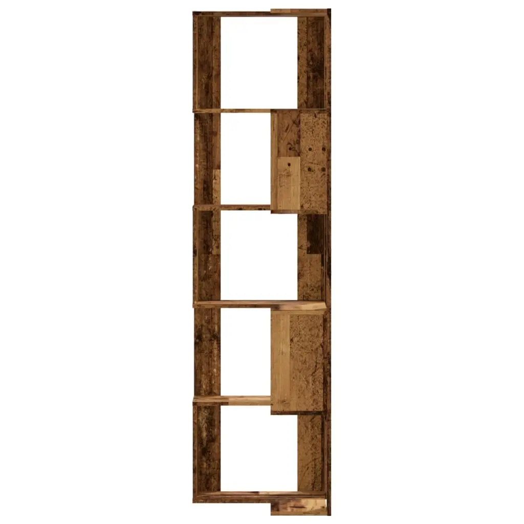 Corner Bookcase 5-Tier Brown Standing Shelf Storage Display Unit 50x50x179cm