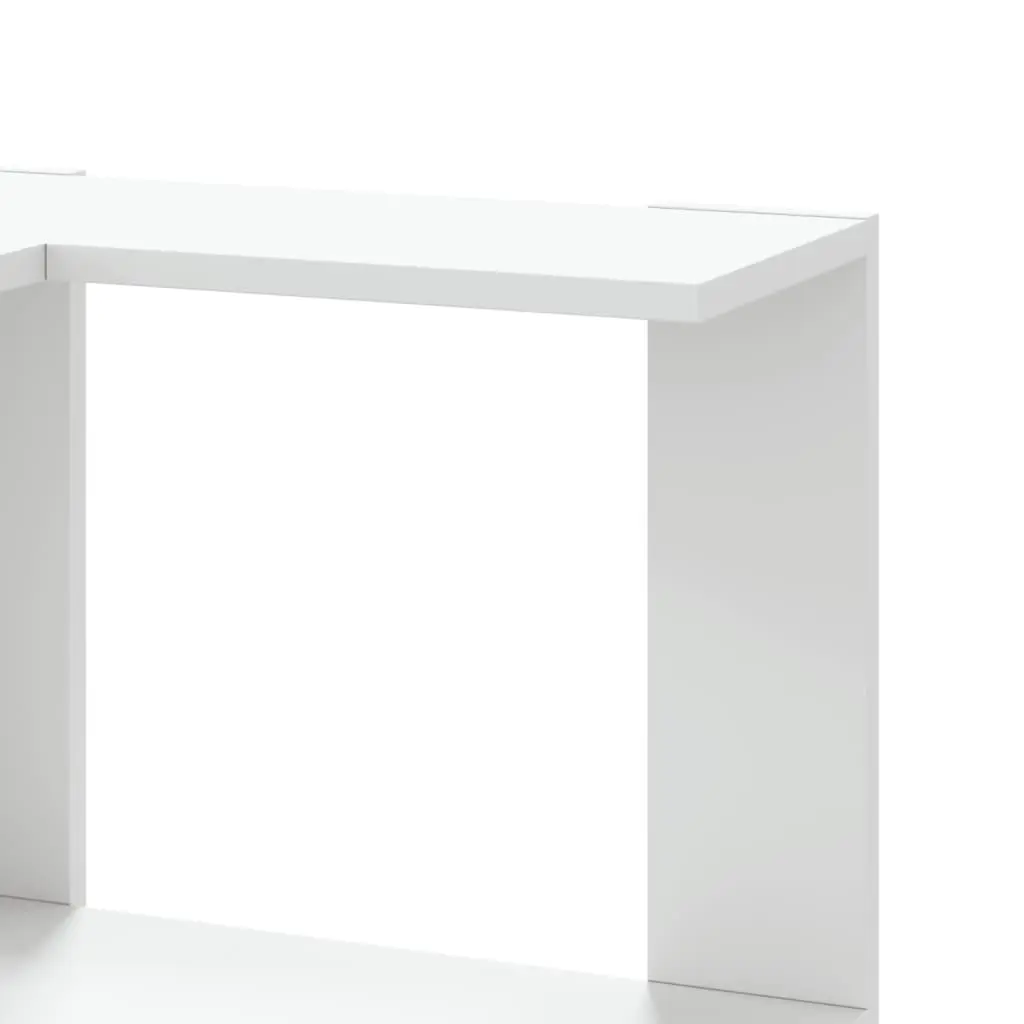 3-Tier Corner Bookcase Engineered Wood Storage Unit White