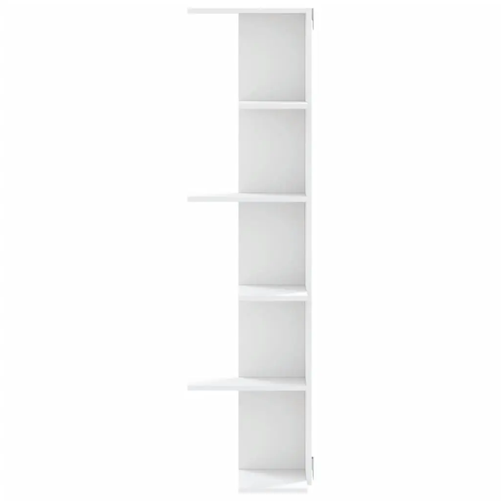 Wall Corner Shelf White 36.5x36.5x140cm Storage Display Shelving Unit