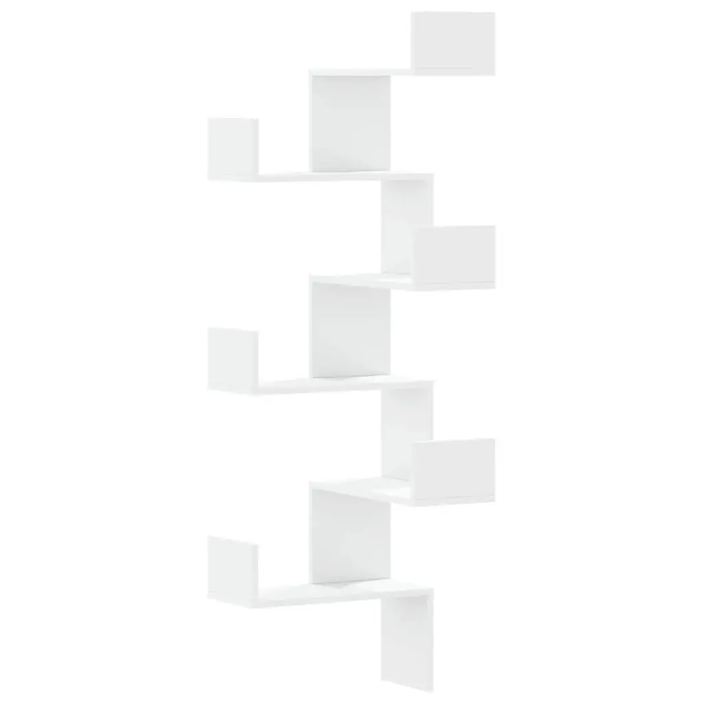 White Wall Corner Shelf for Living Room or Bedroom