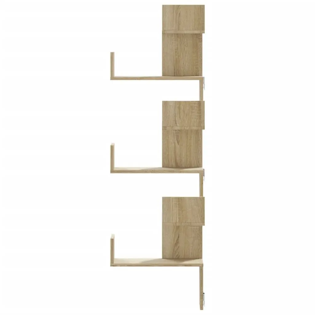 Wall Corner Shelf Sonoma Oak Brown 45x45x147cm Engineered Wood Storage Display Shelving Unit