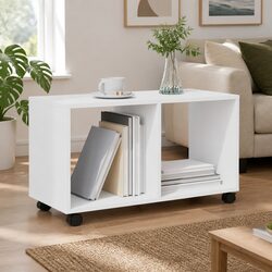 White Rolling Cabinet Storage Unit with Wheels