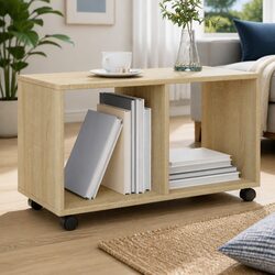 Sonoma Oak Rolling Cabinet with Swivel Wheels