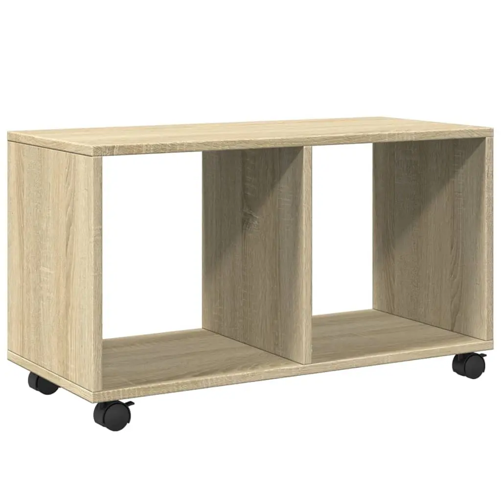 Rolling Cabinet Sonoma Oak Storage Furniture 72L x 33W x 42.5H cm Engineered Wood