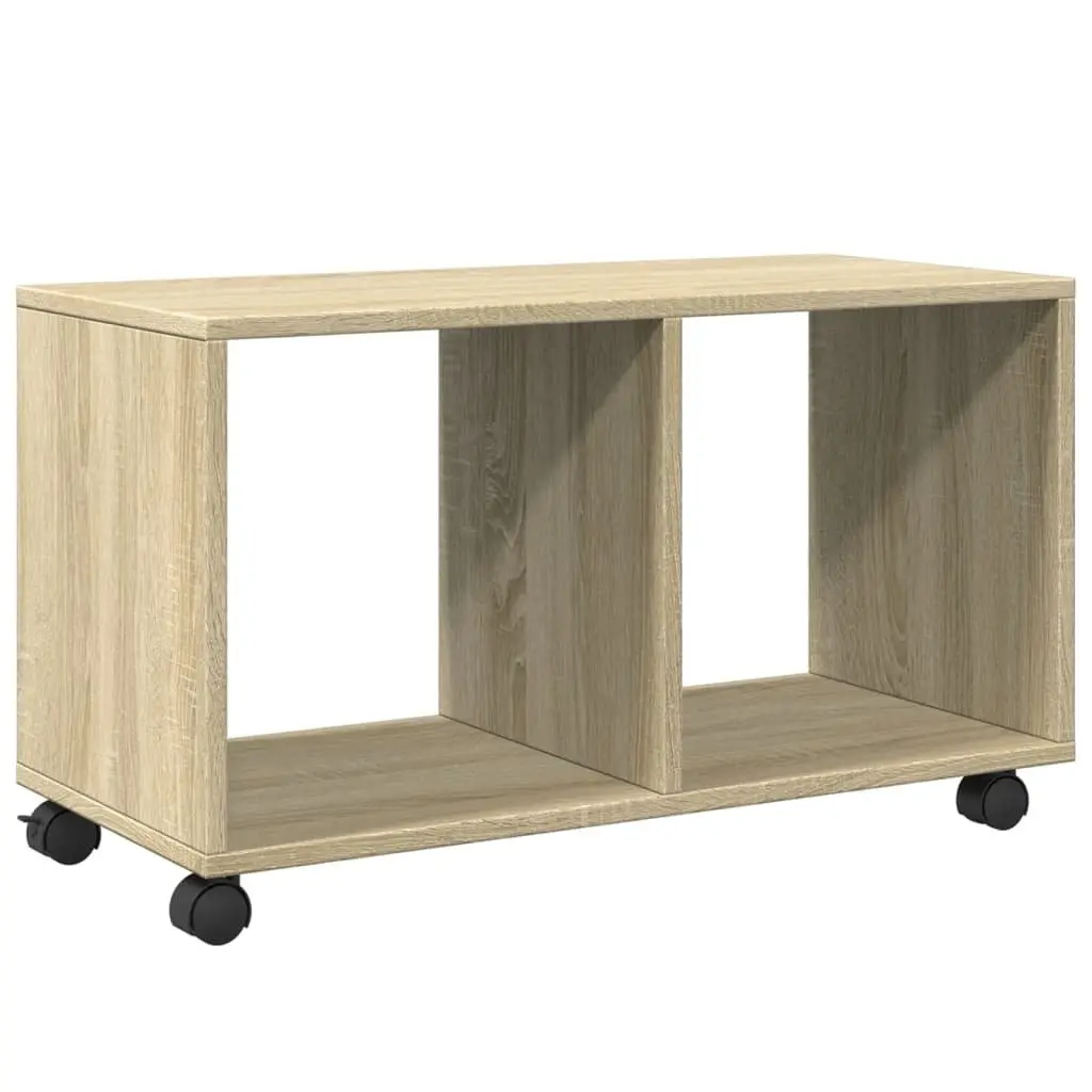 Rolling Cabinet Sonoma Oak Storage Furniture 72L x 33W x 42.5H cm Engineered Wood