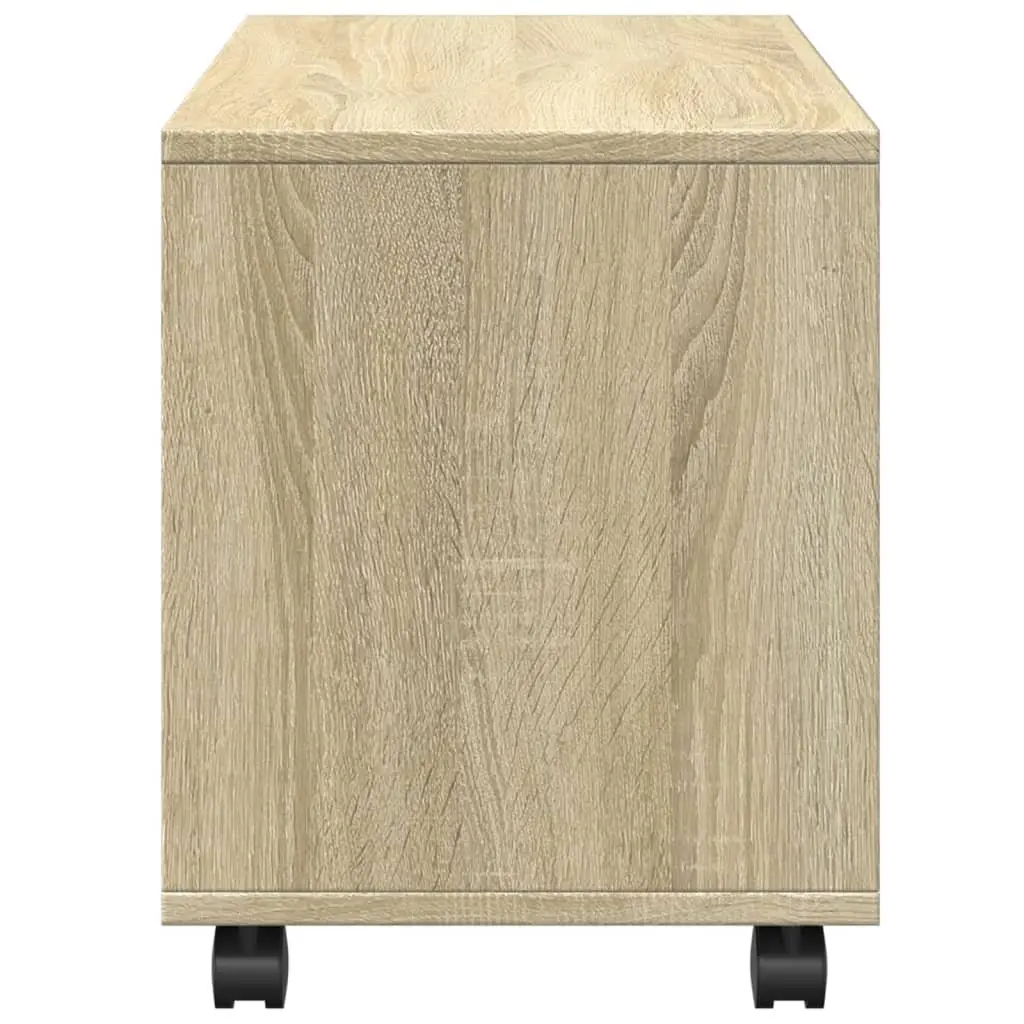 Rolling Cabinet Sonoma Oak Storage Furniture 72L x 33W x 42.5H cm Engineered Wood