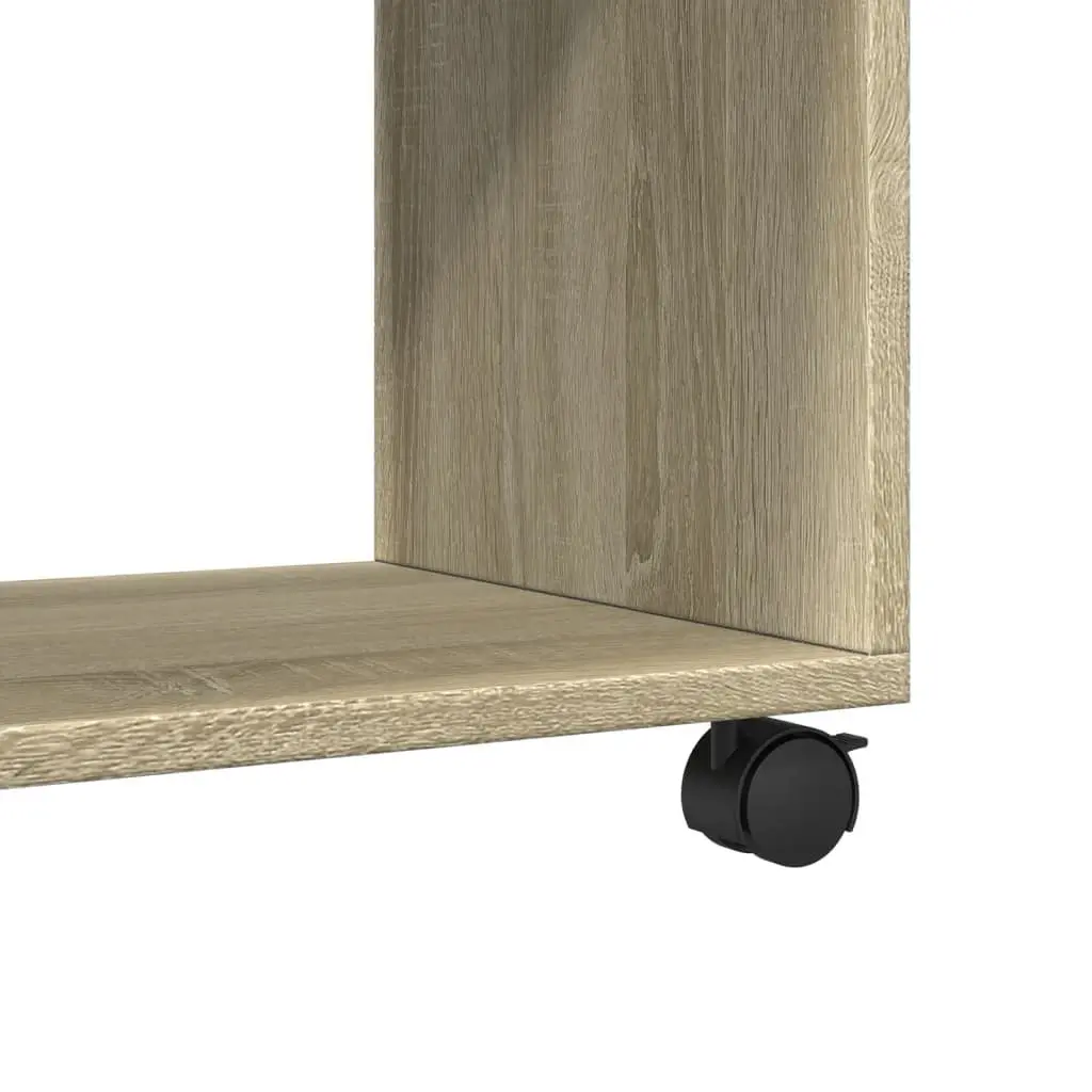 Rolling Cabinet Sonoma Oak Storage Furniture 72L x 33W x 42.5H cm Engineered Wood