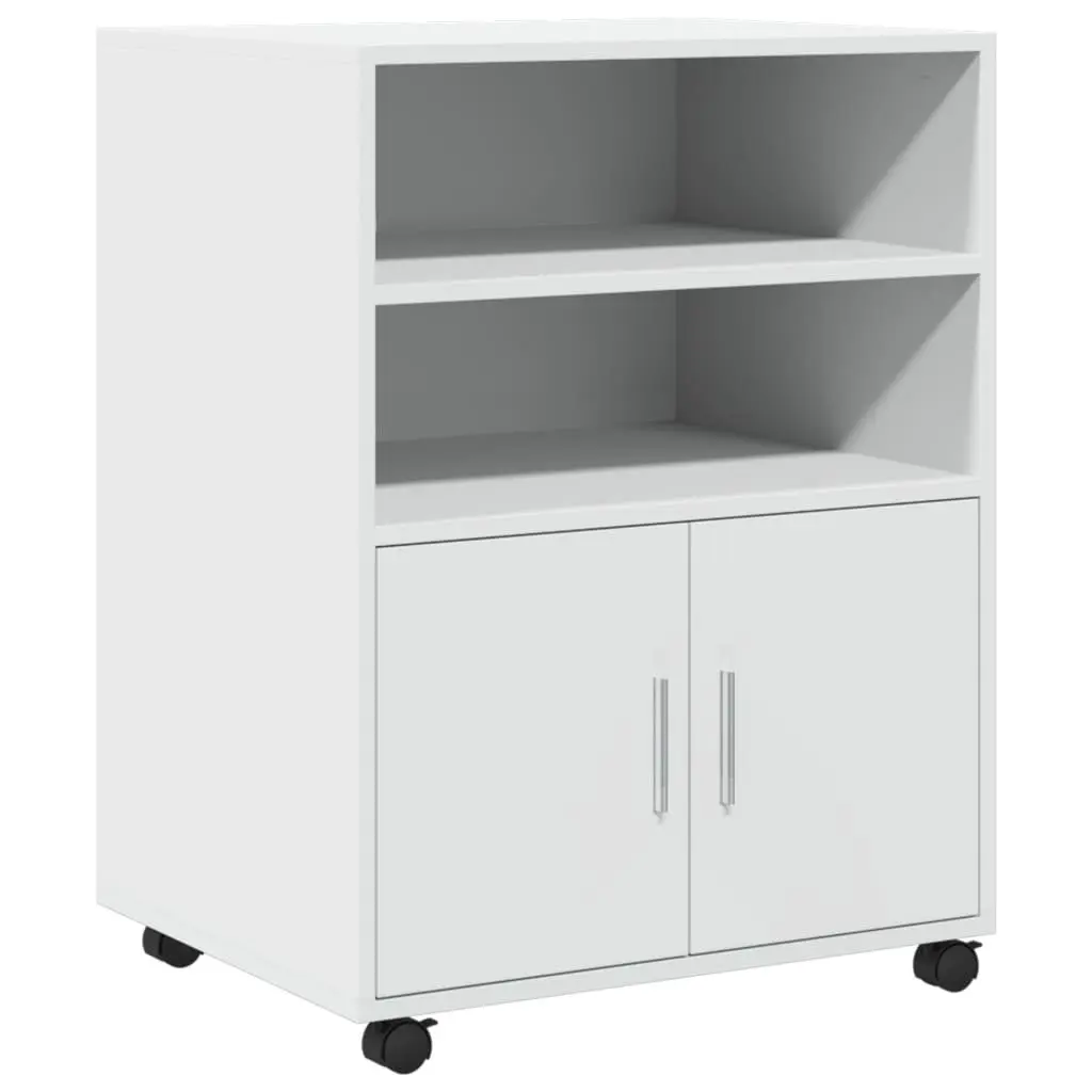 White Rolling Cabinet Storage Organizer with Wheels