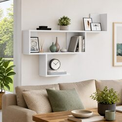 White Wall Shelf 100x15x70 cm for Living Space