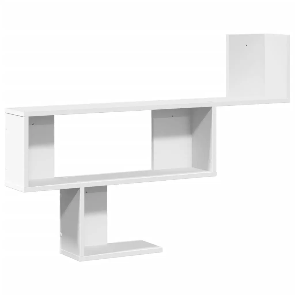 Floating Wall Shelf Engineered Wood White 100x15x70cm Storage Display