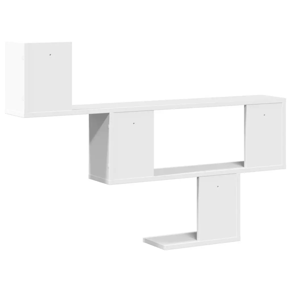Floating Wall Shelf Engineered Wood White 100x15x70cm Storage Display