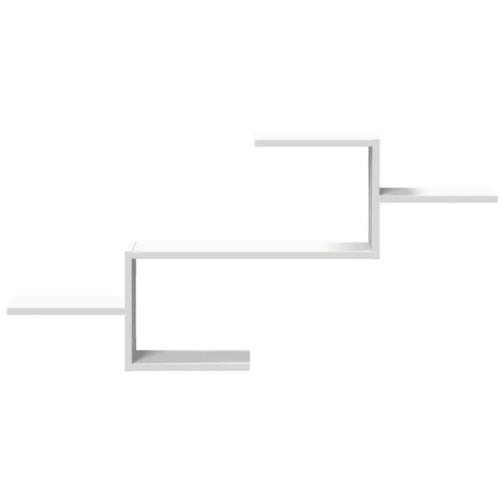 Floating Wall Shelf Engineered Wood White Storage Display 104x15x49cm