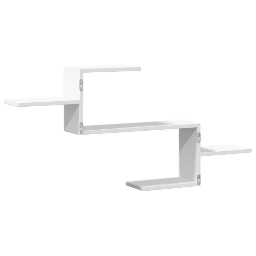 Floating Wall Shelf Engineered Wood White Storage Display 104x15x49cm