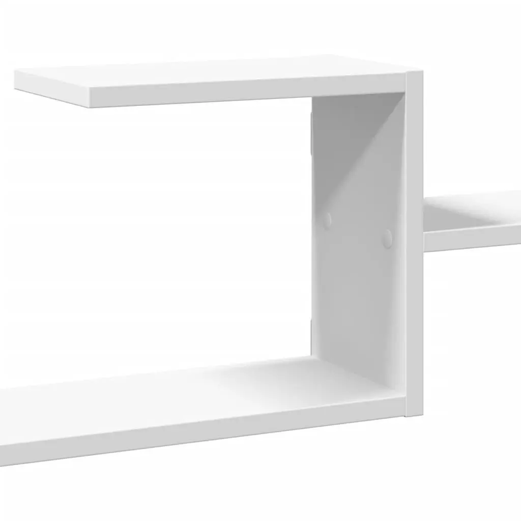 Floating Wall Shelf Engineered Wood White Storage Display 104x15x49cm