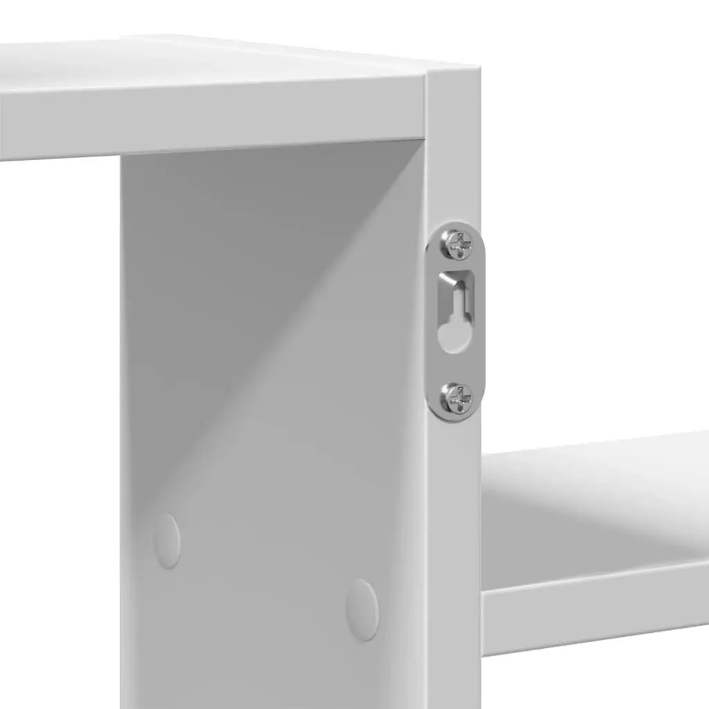 Floating Wall Shelf Engineered Wood White Storage Display 104x15x49cm