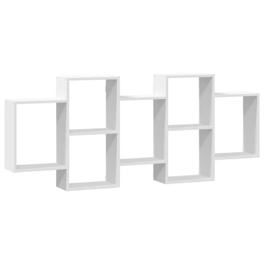 Wall Shelf White 159x18x65 cm Floating Display Storage Organiser Engineered Wood