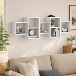 White Floating Wall Shelf for Practical Storage