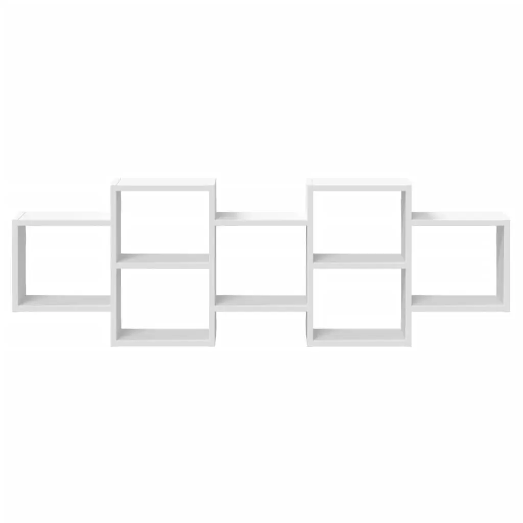 Floating Wall Shelf Engineered Wood White 129x18x42cm Space Saving Storage Organiser
