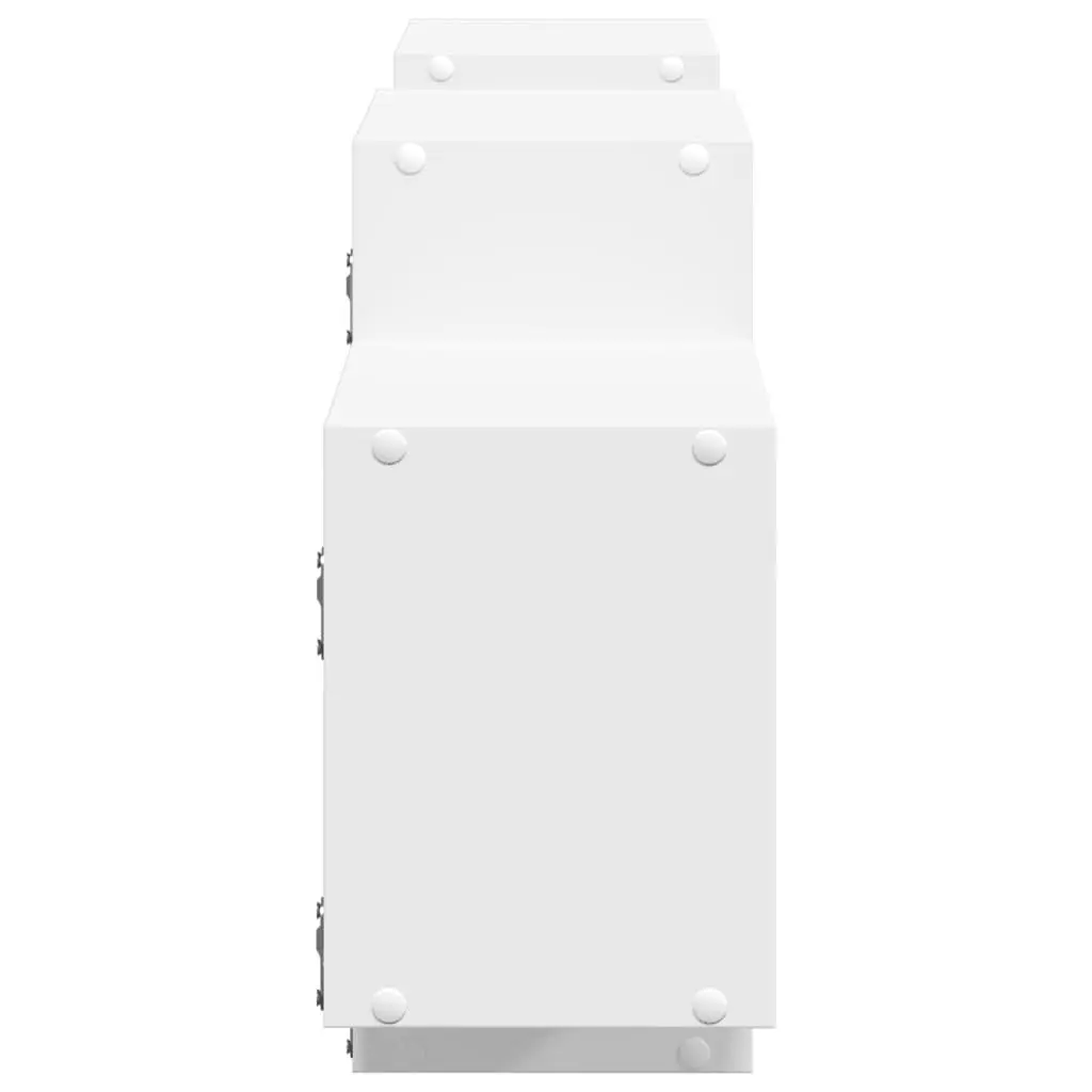 Floating Wall Shelf Engineered Wood White 129x18x42cm Space Saving Storage Organiser