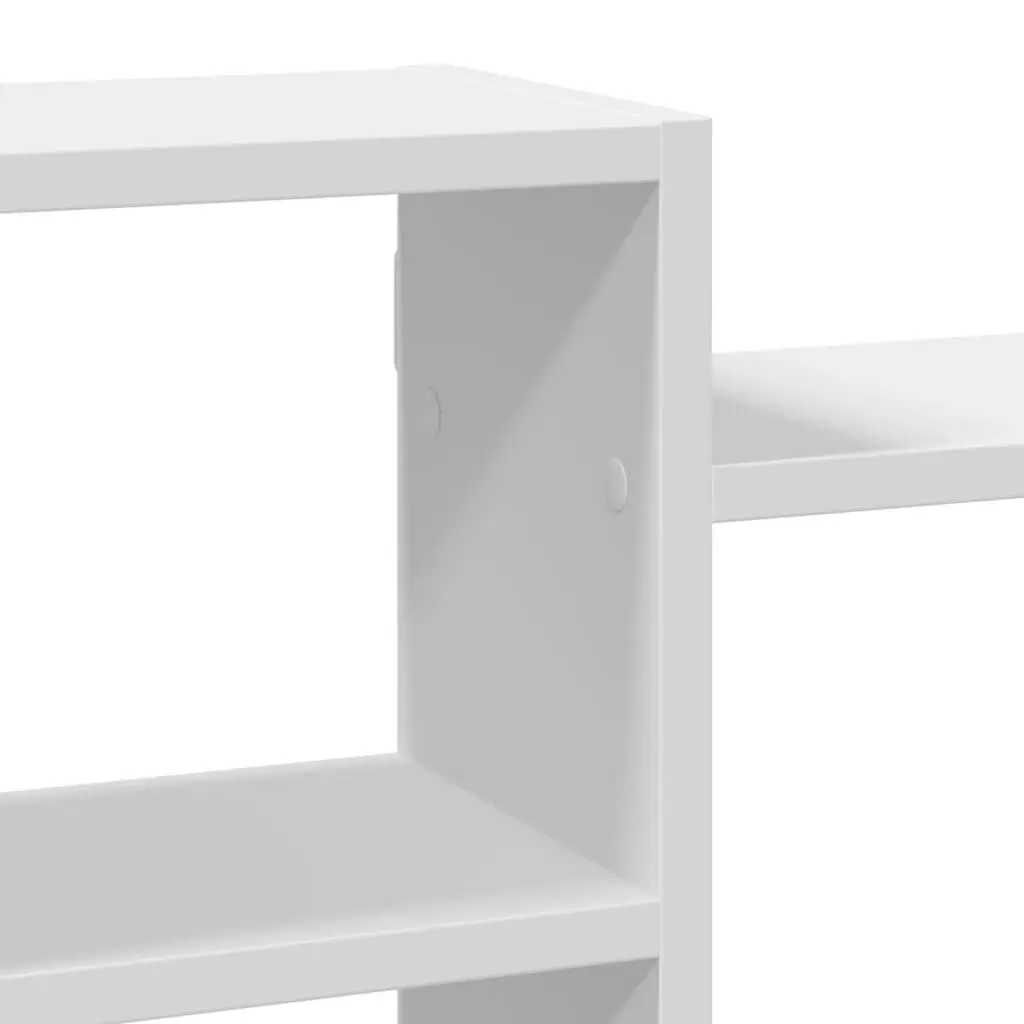 Floating Wall Shelf Engineered Wood White 129x18x42cm Space Saving Storage Organiser