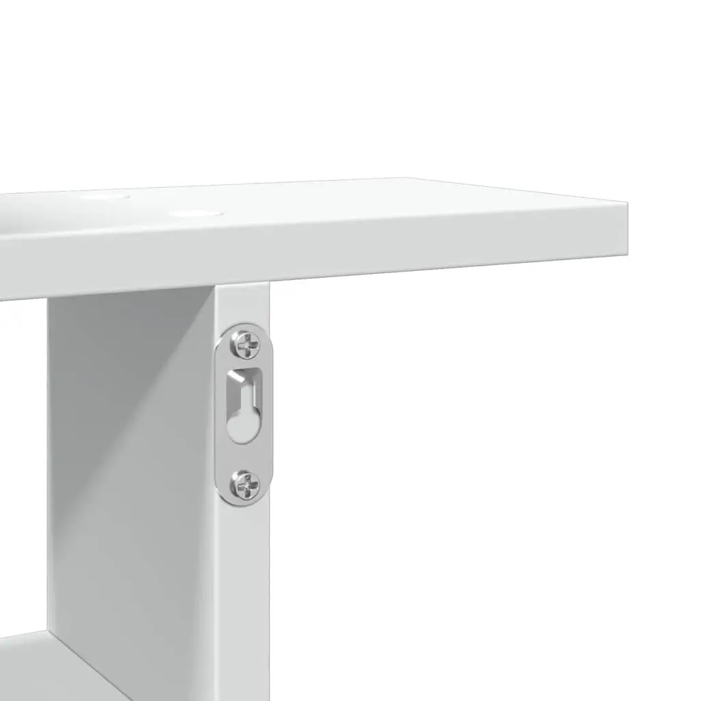 Wall Shelves Floating White 38x12x38 cm Engineered Wood 2 Piece Storage Display Unit