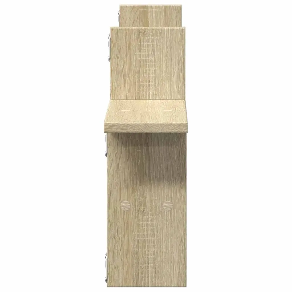 Wall Shelves Floating Sonoma Oak 38x12x38 cm Engineered Wood Storage Display Organiser 2 Piece
