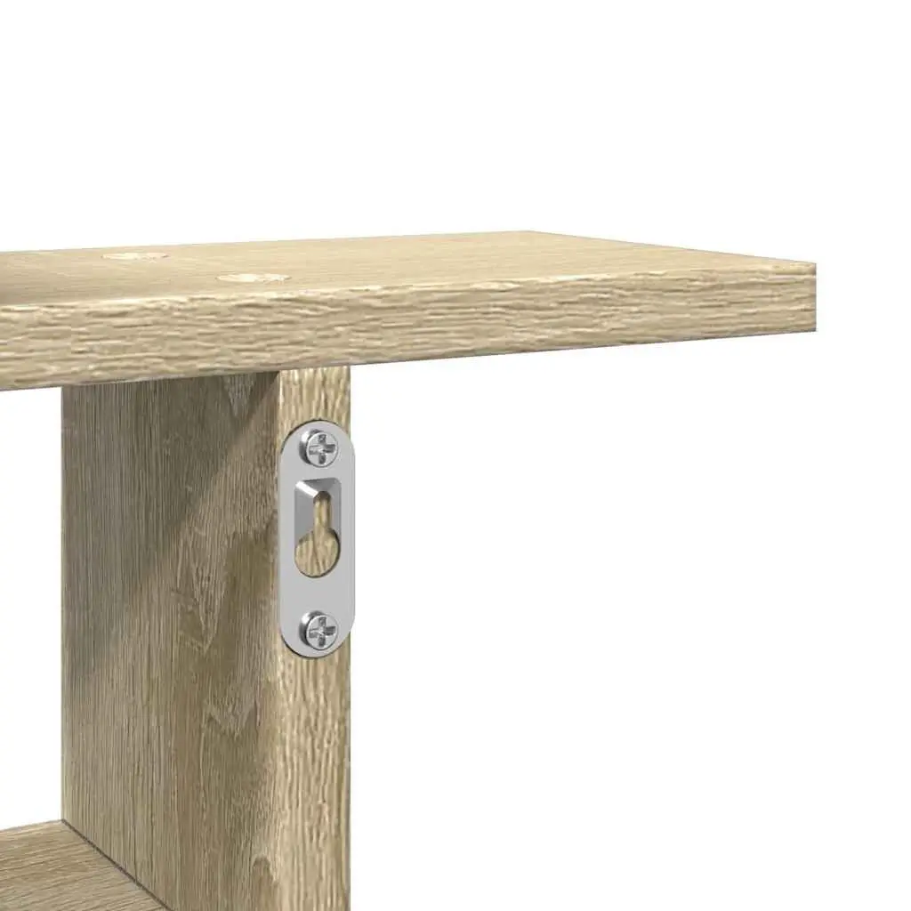 Wall Shelves Floating Sonoma Oak 38x12x38 cm Engineered Wood Storage Display Organiser 2 Piece