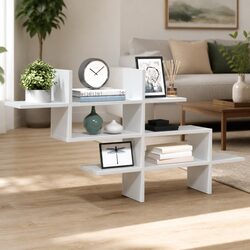 Floating Wall Shelf in White for Storage and Display