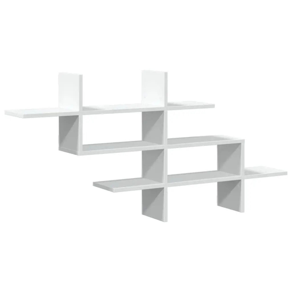 Wall Shelf White Floating Storage Display Shelving Unit Engineered Wood 1245 x 180 x 605 cm