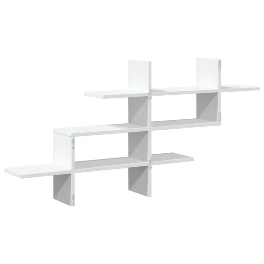 Wall Shelf White Floating Storage Display Shelving Unit Engineered Wood 1245 x 180 x 605 cm