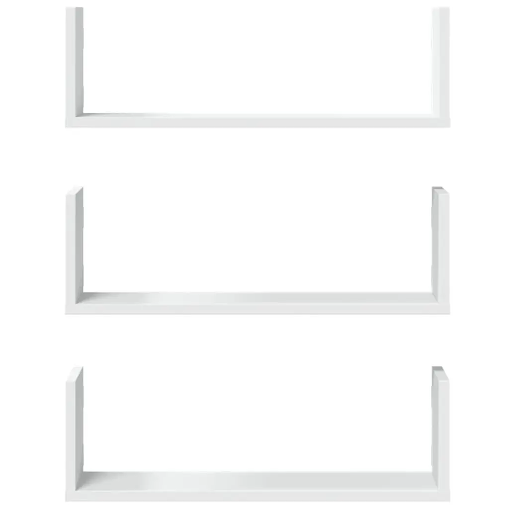Wall Shelves Floating White 58x18x18 cm Engineered Wood Storage Display 3 Piece