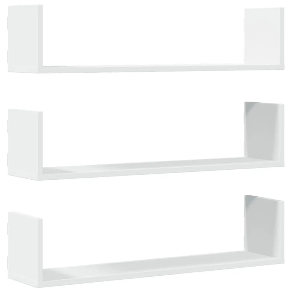 Wall Shelves White 80x18x18 cm Engineered Wood 3 Pieces Floating Storage Display Organiser