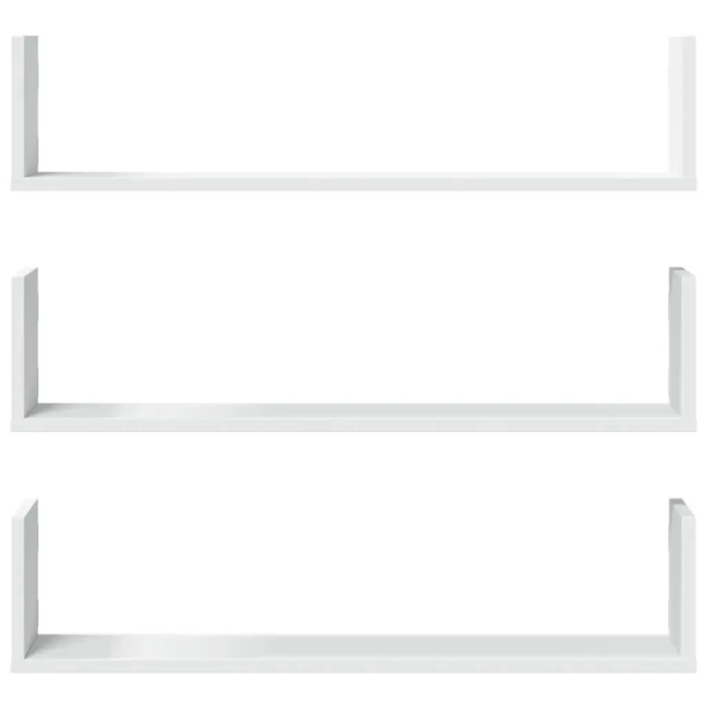 Wall Shelves White 80x18x18 cm Engineered Wood 3 Pieces Floating Storage Display Organiser